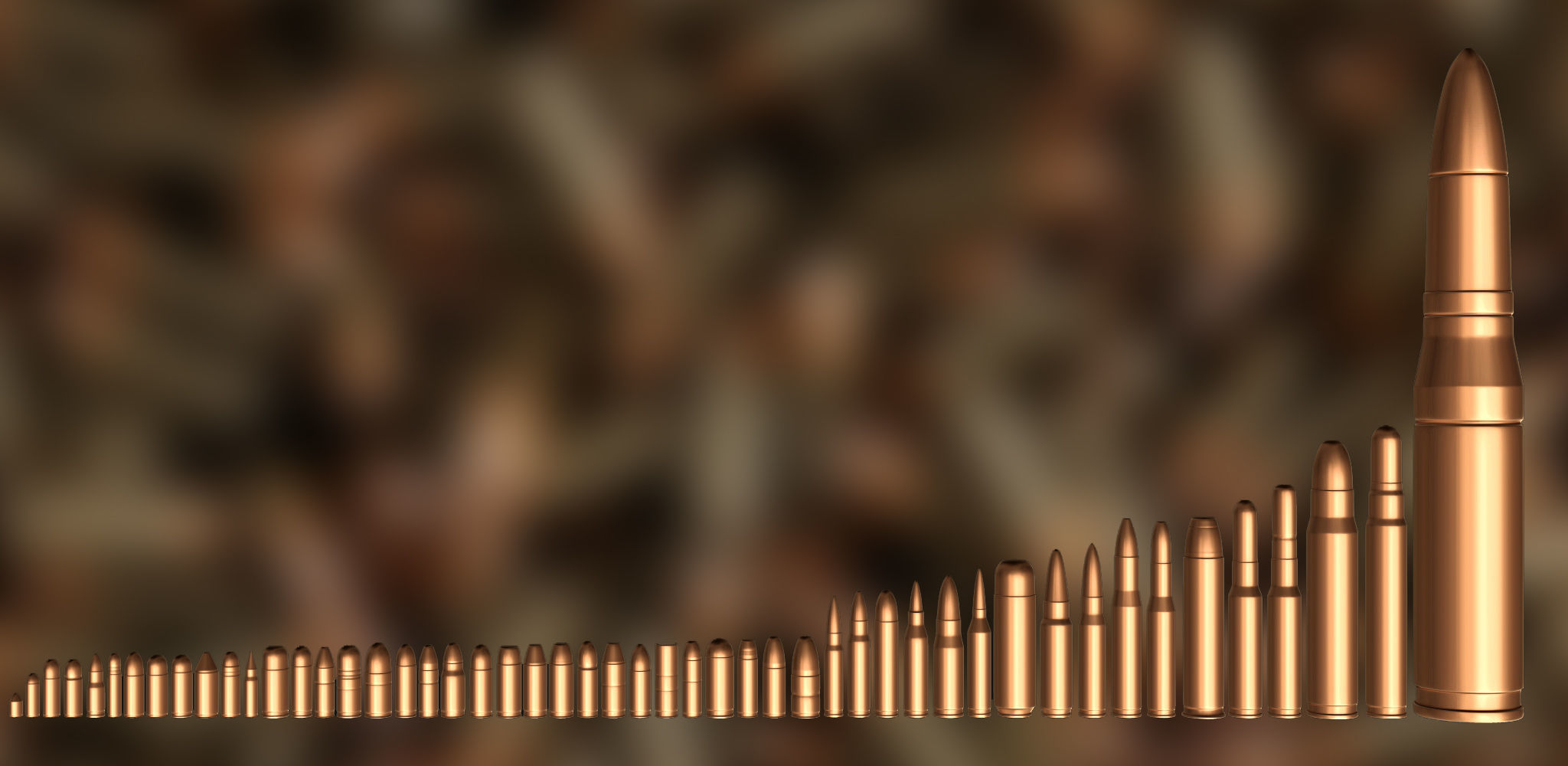 Ammunition And Ammo Base Mesh 3D model_1