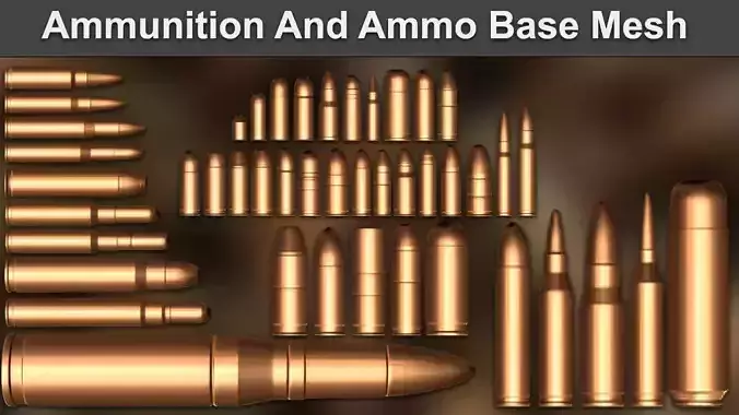 Ammunition And Ammo Base Mesh 3D model
