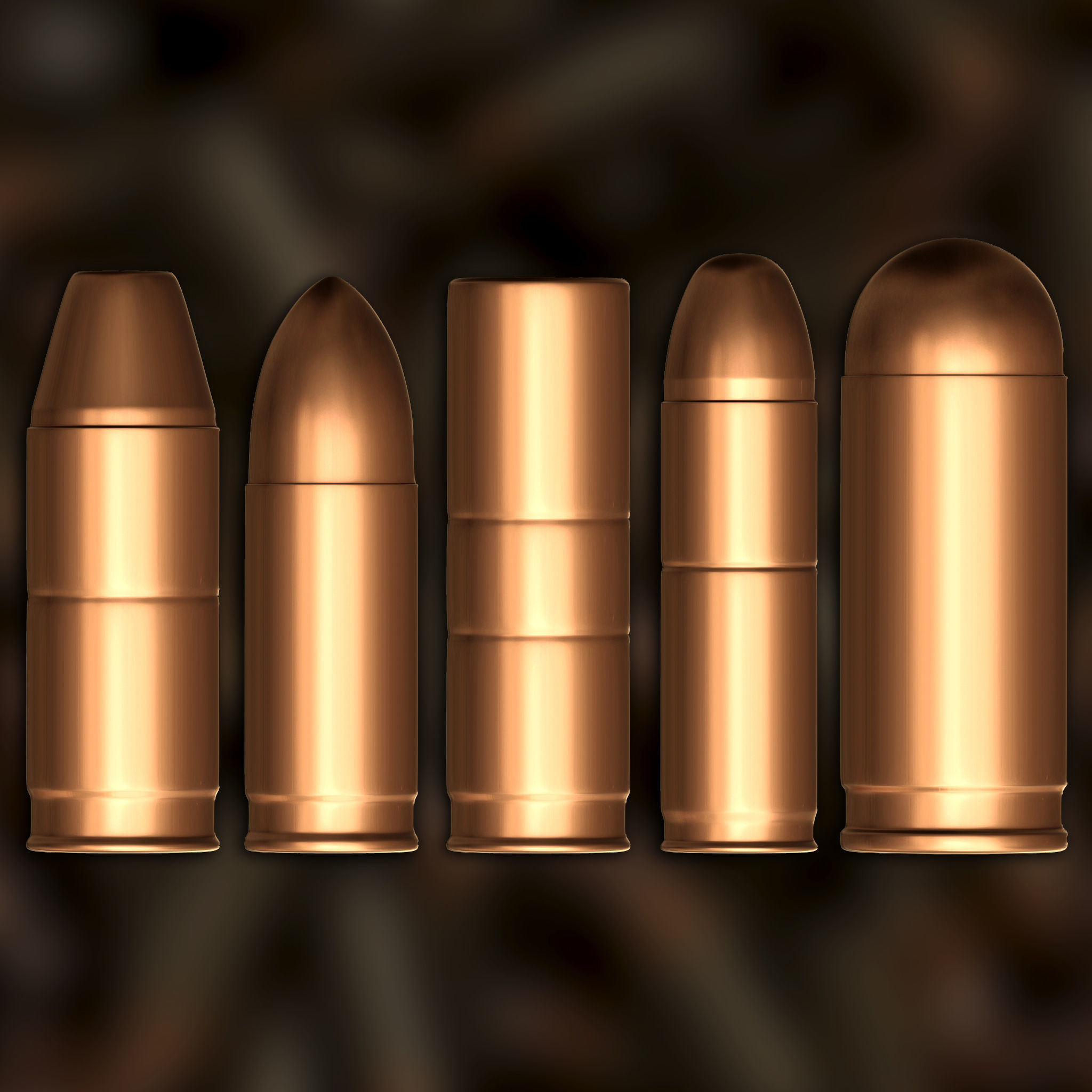 Ammunition And Ammo Base Mesh 3D model_7