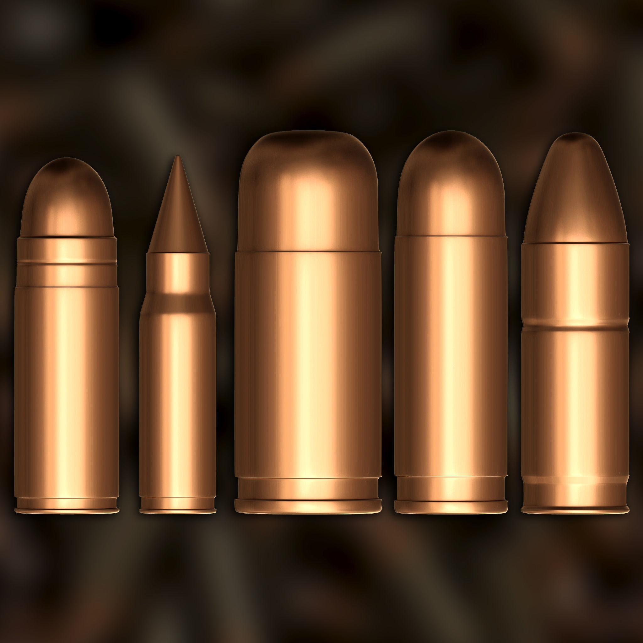 Ammunition And Ammo Base Mesh 3D model_4
