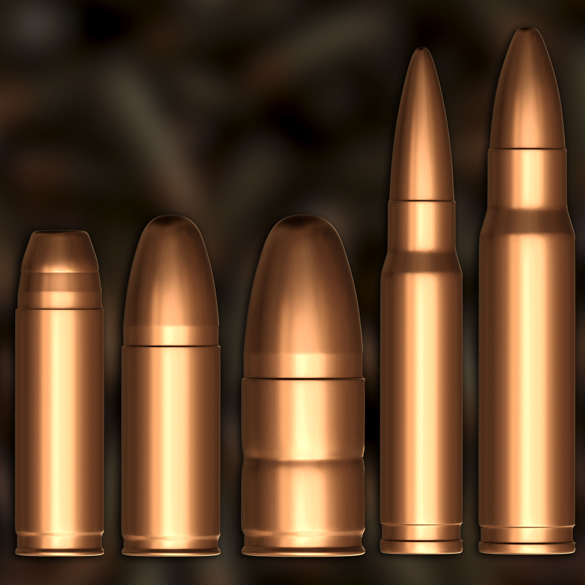 Ammunition And Ammo Base Mesh 3D model_8