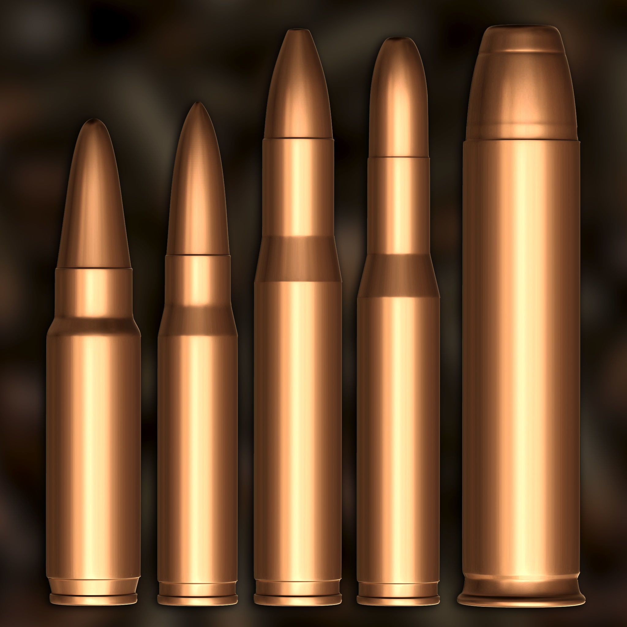 Ammunition And Ammo Base Mesh 3D model_10