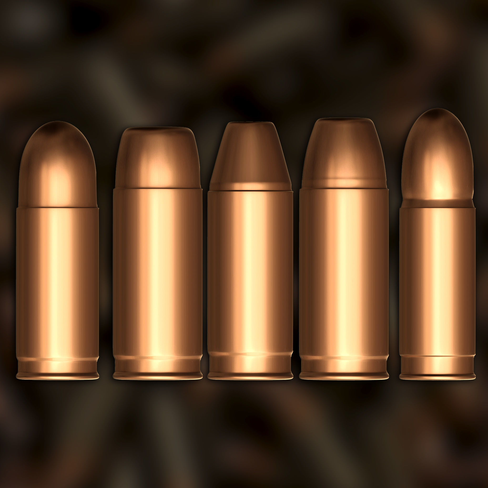Ammunition And Ammo Base Mesh 3D model_6