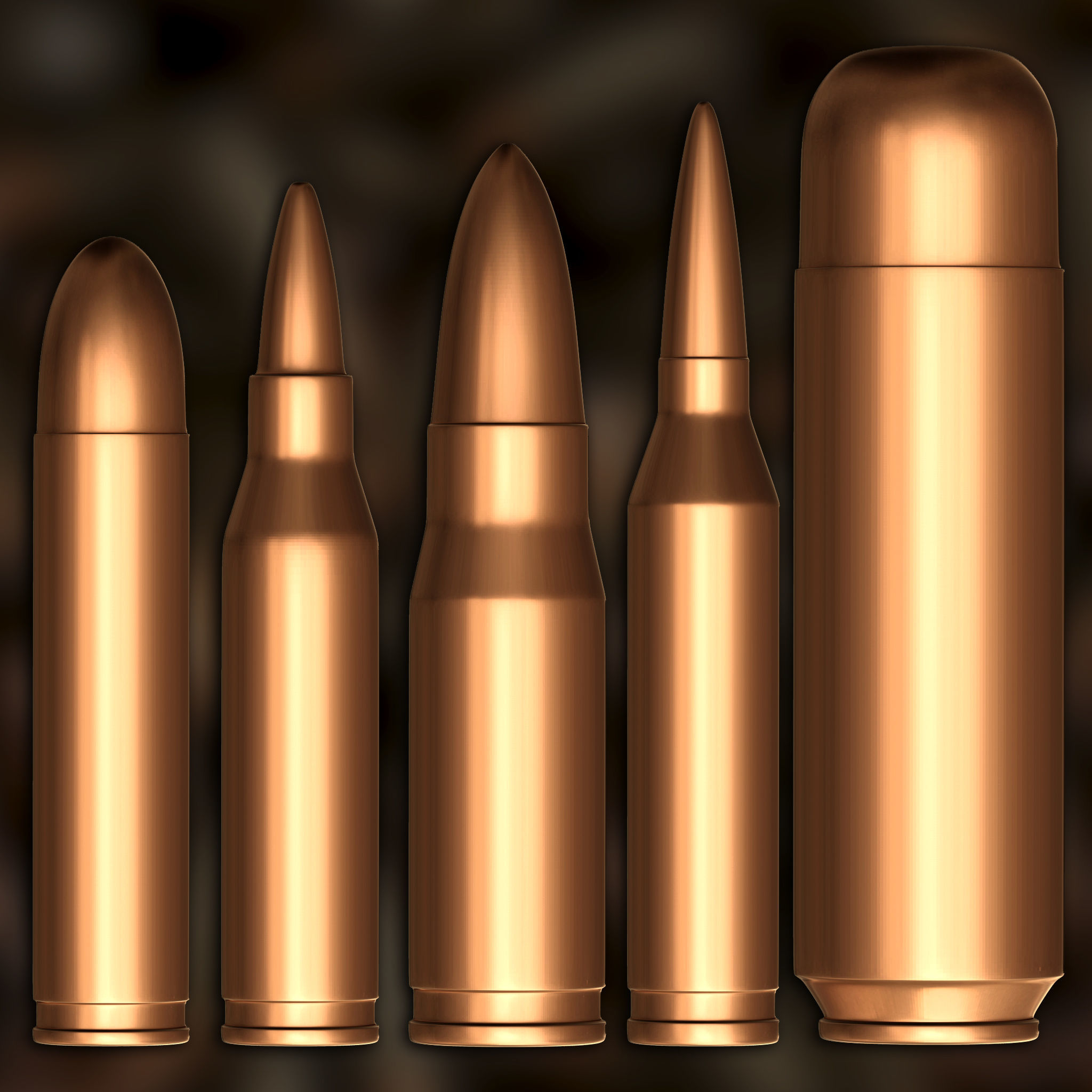 Ammunition And Ammo Base Mesh 3D model_9