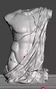 Antique male torso CRACK