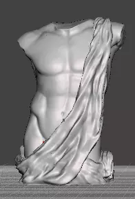 Antique male torso SMOOTH 3D print model_0