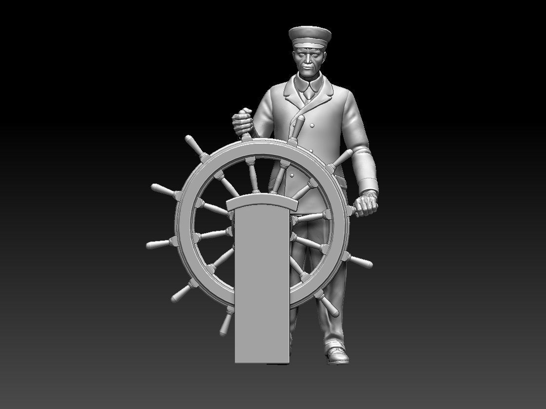SAILOR statue of man holding gun 3D print model_23
