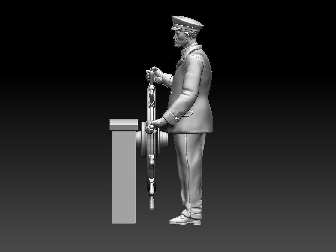 SAILOR statue of man holding gun 3D print model_22