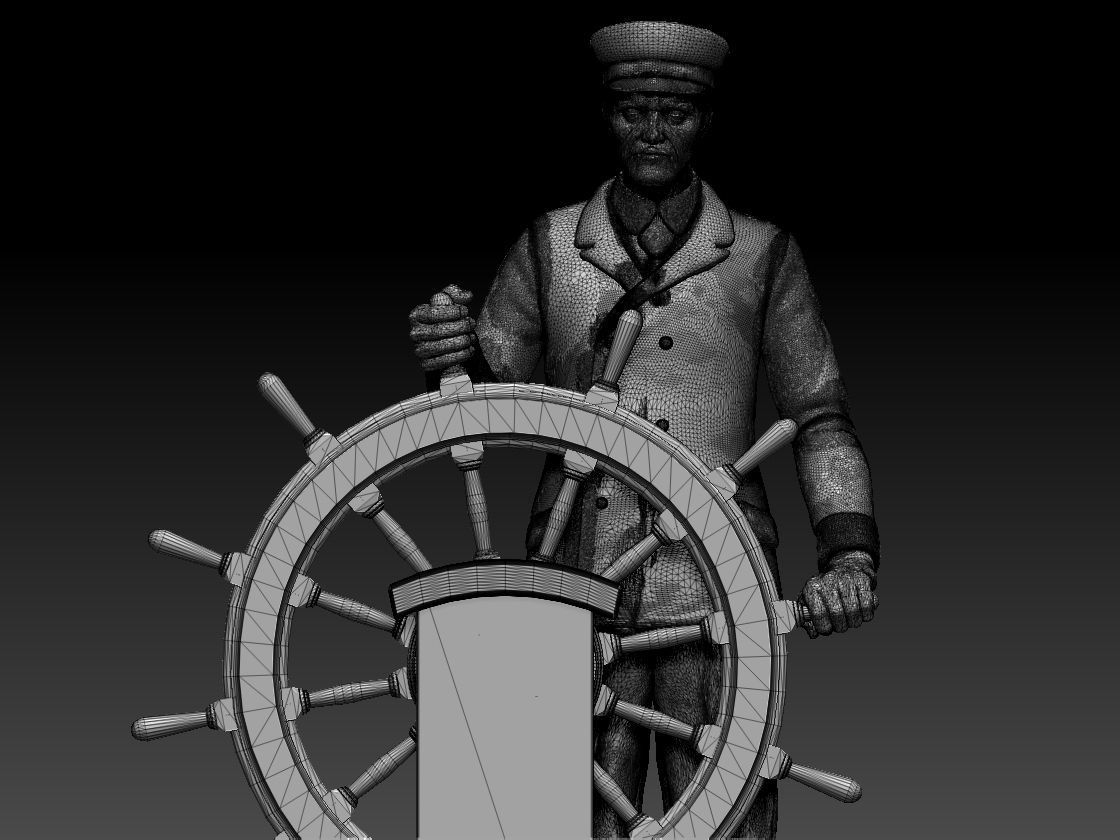 SAILOR statue of man holding gun 3D print model_44