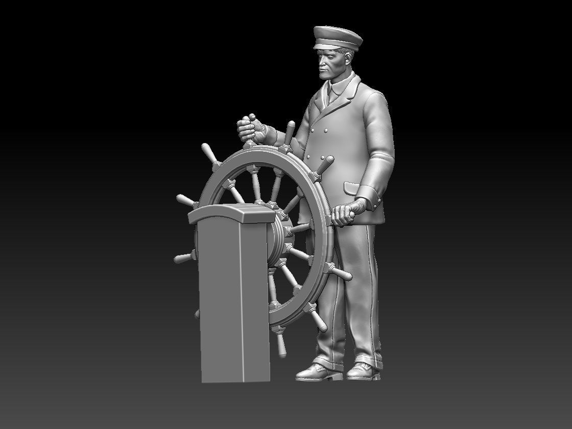 SAILOR statue of man holding gun 3D print model_2