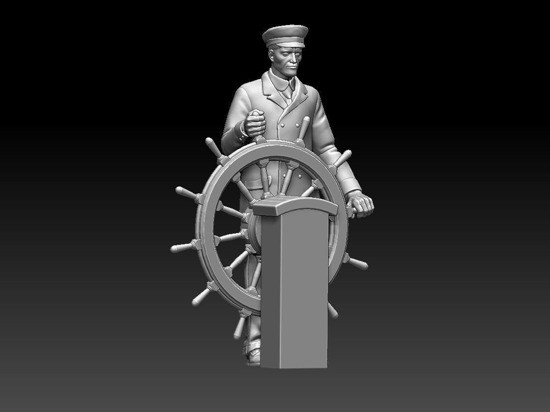 SAILOR statue of man holding gun 3D print model_32