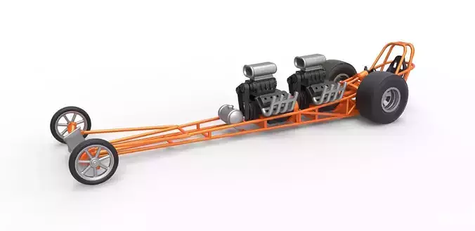 Front engine dragster with 2 V8 Scale 1 to 25