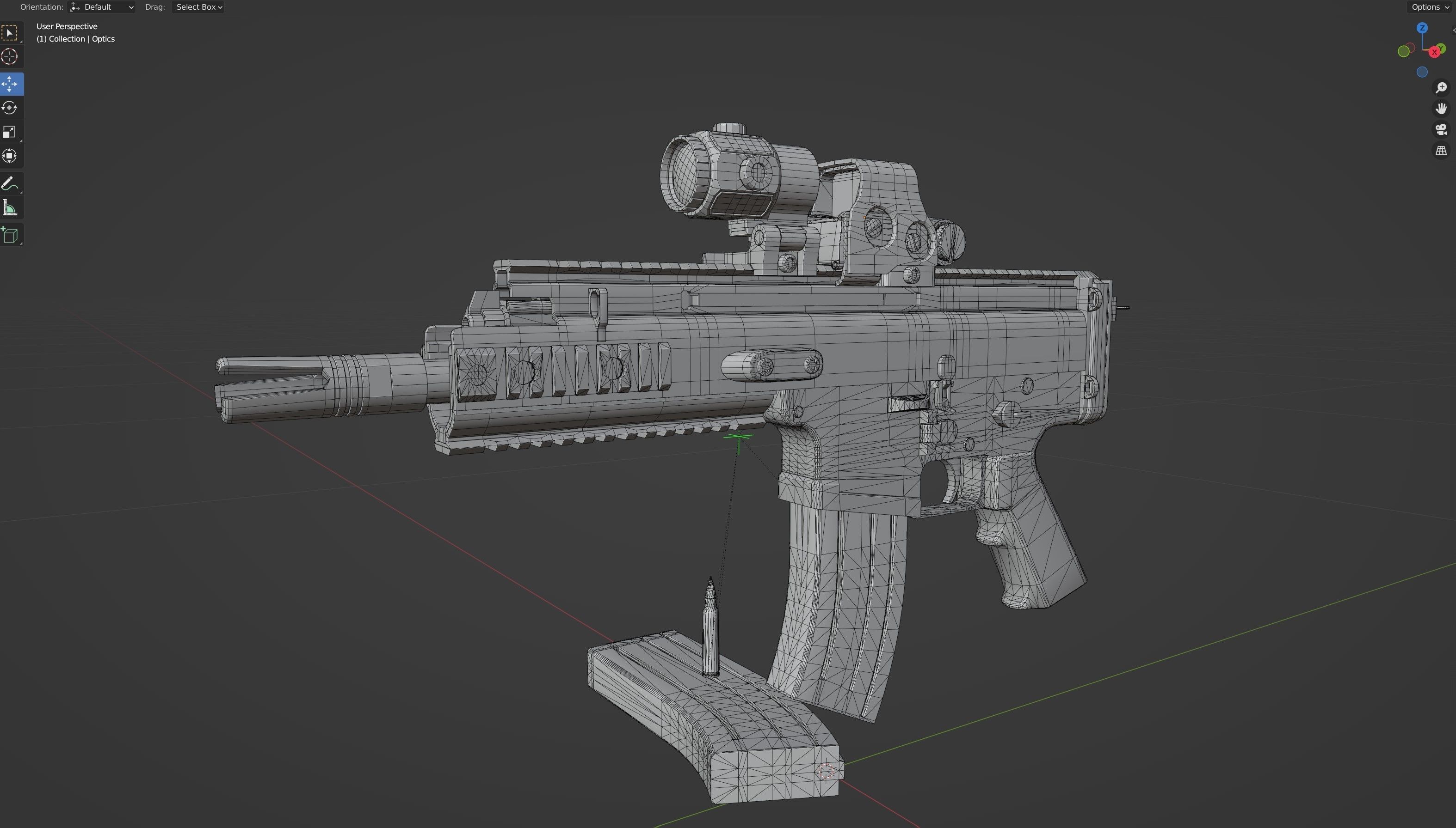 FN Scar 15P with Eotech Optics Low-poly 3D model_35