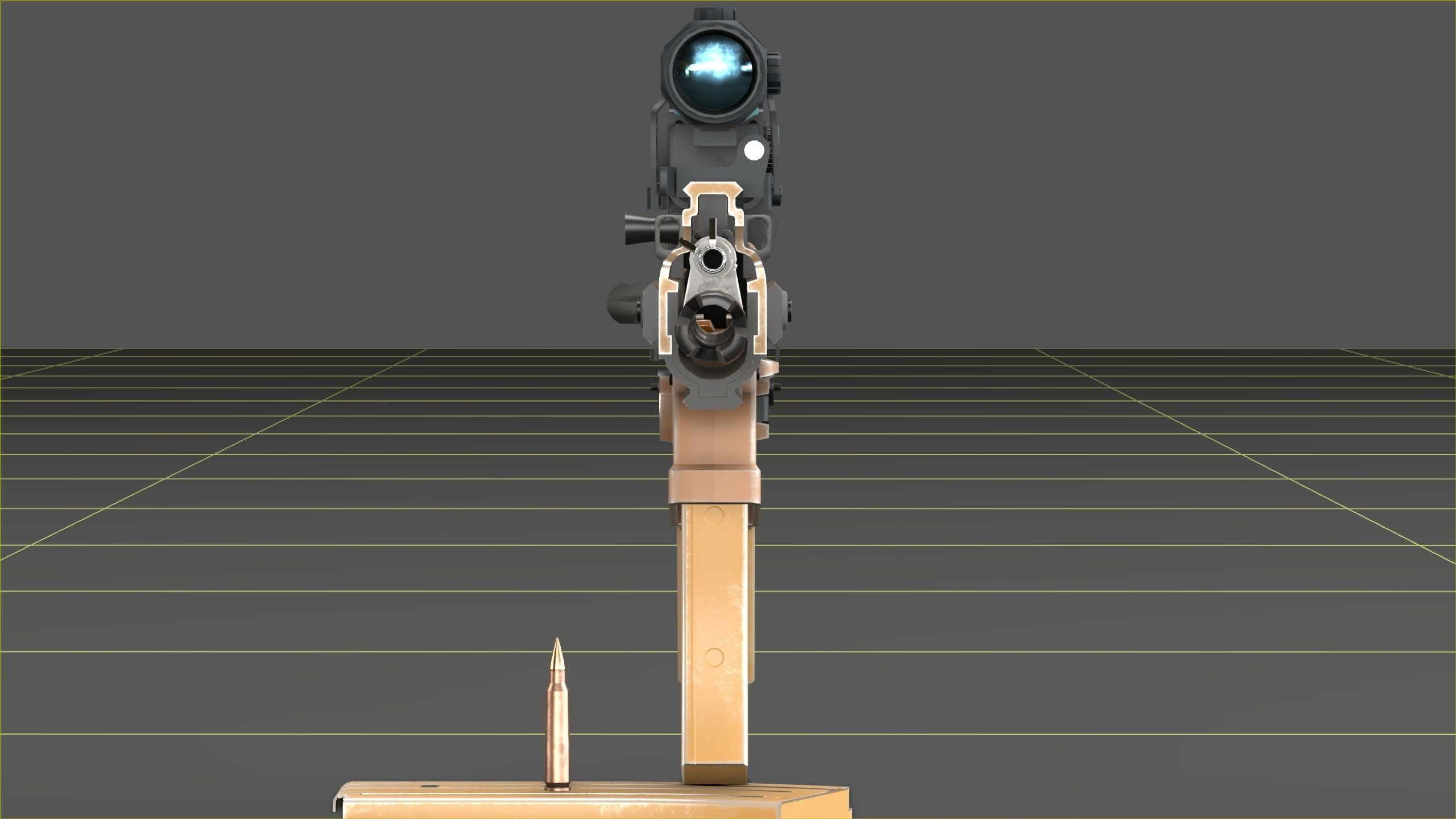 FN Scar 15P with Eotech Optics Low-poly 3D model_20