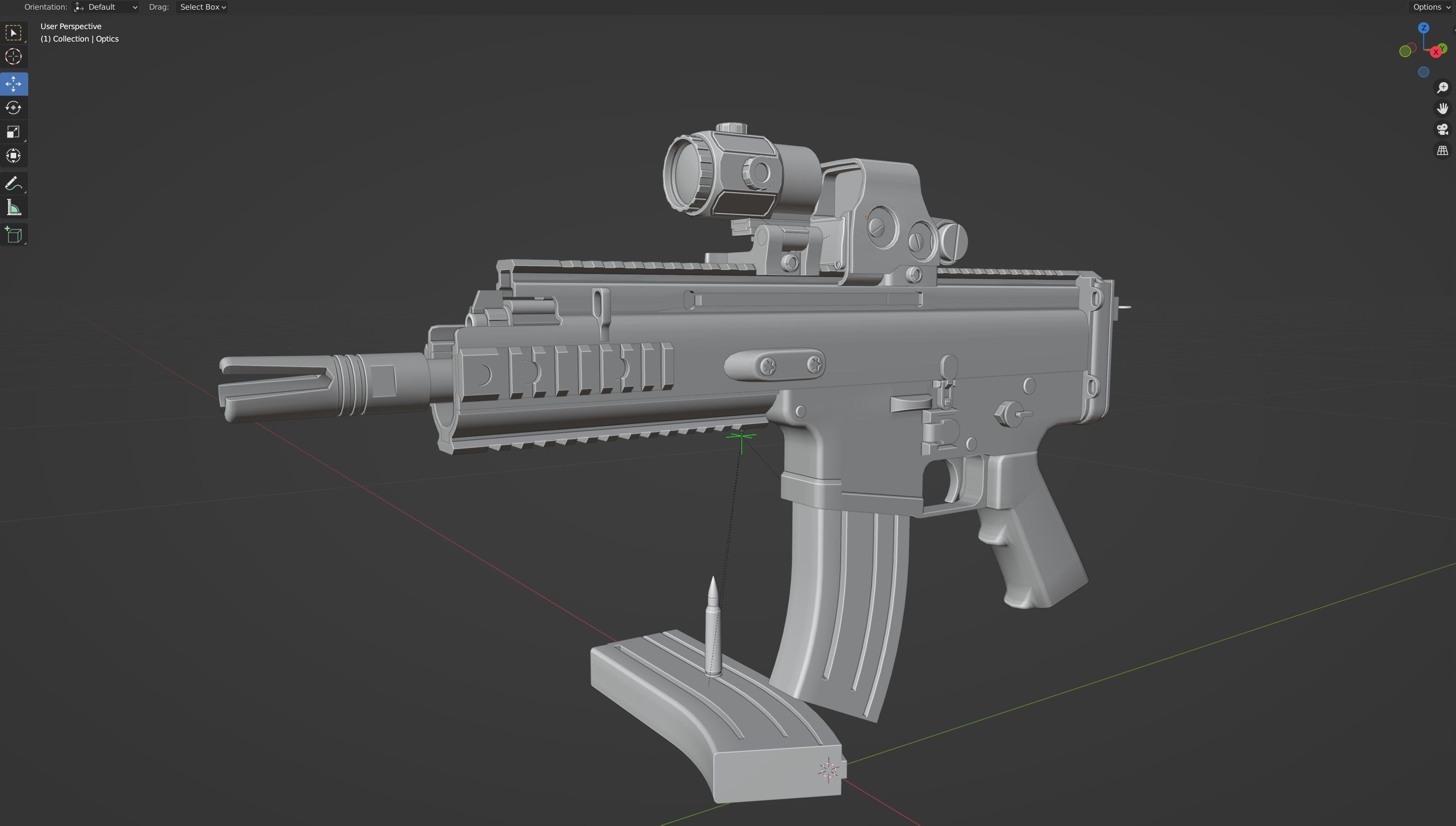FN Scar 15P with Eotech Optics Low-poly 3D model_36