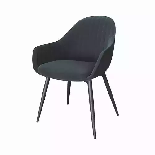 Modern velvet dining chair Free low-poly 3D model