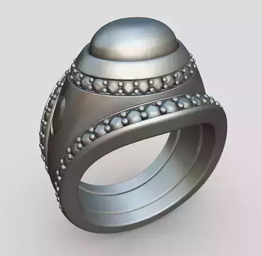 jiezhi silver ring with beading