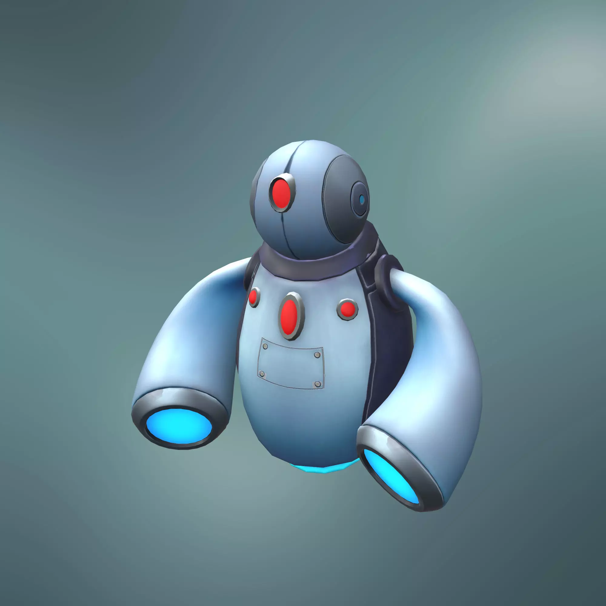 Sci-fi Robot stylized style Low-poly 3D model_0