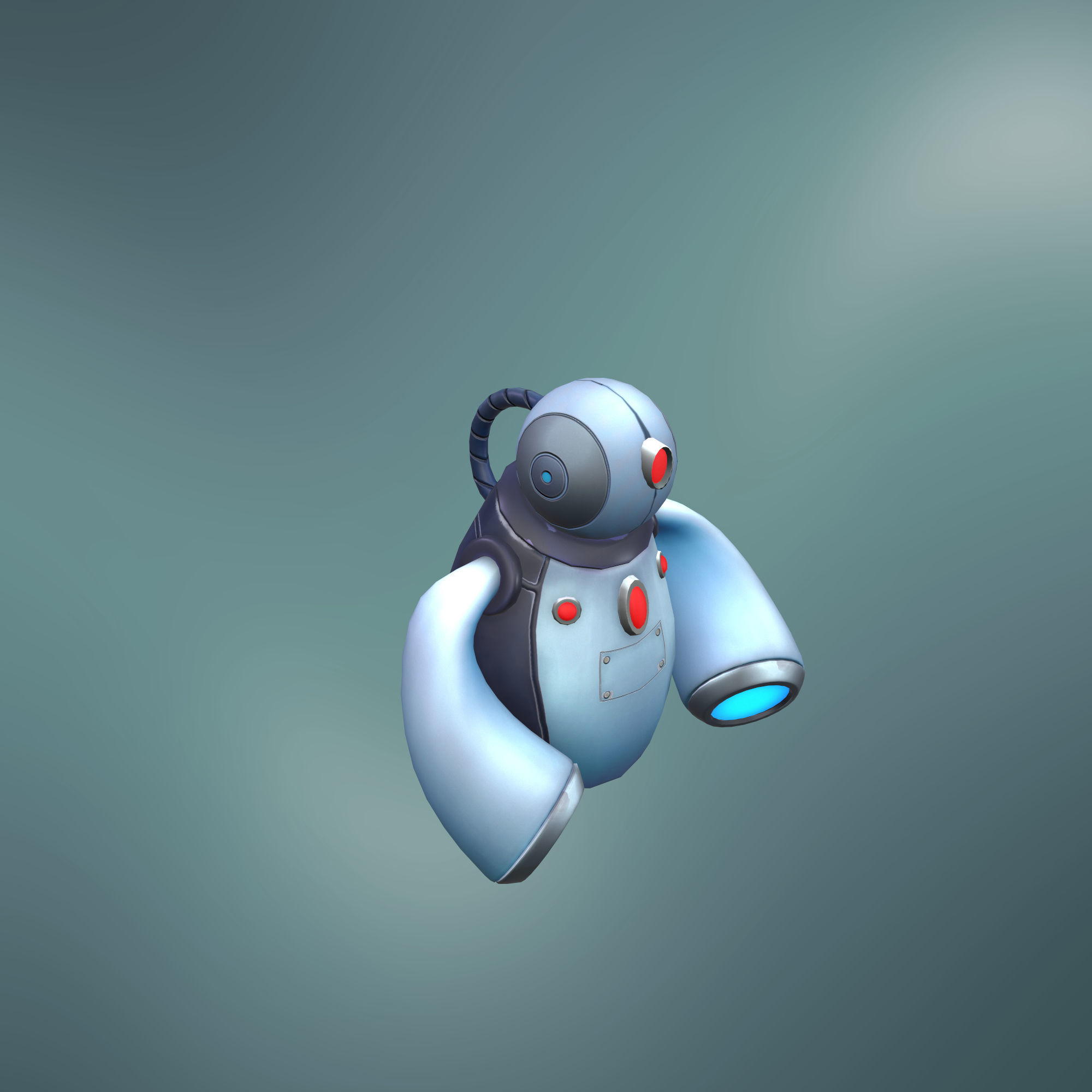 Sci-fi Robot stylized style Low-poly 3D model_2