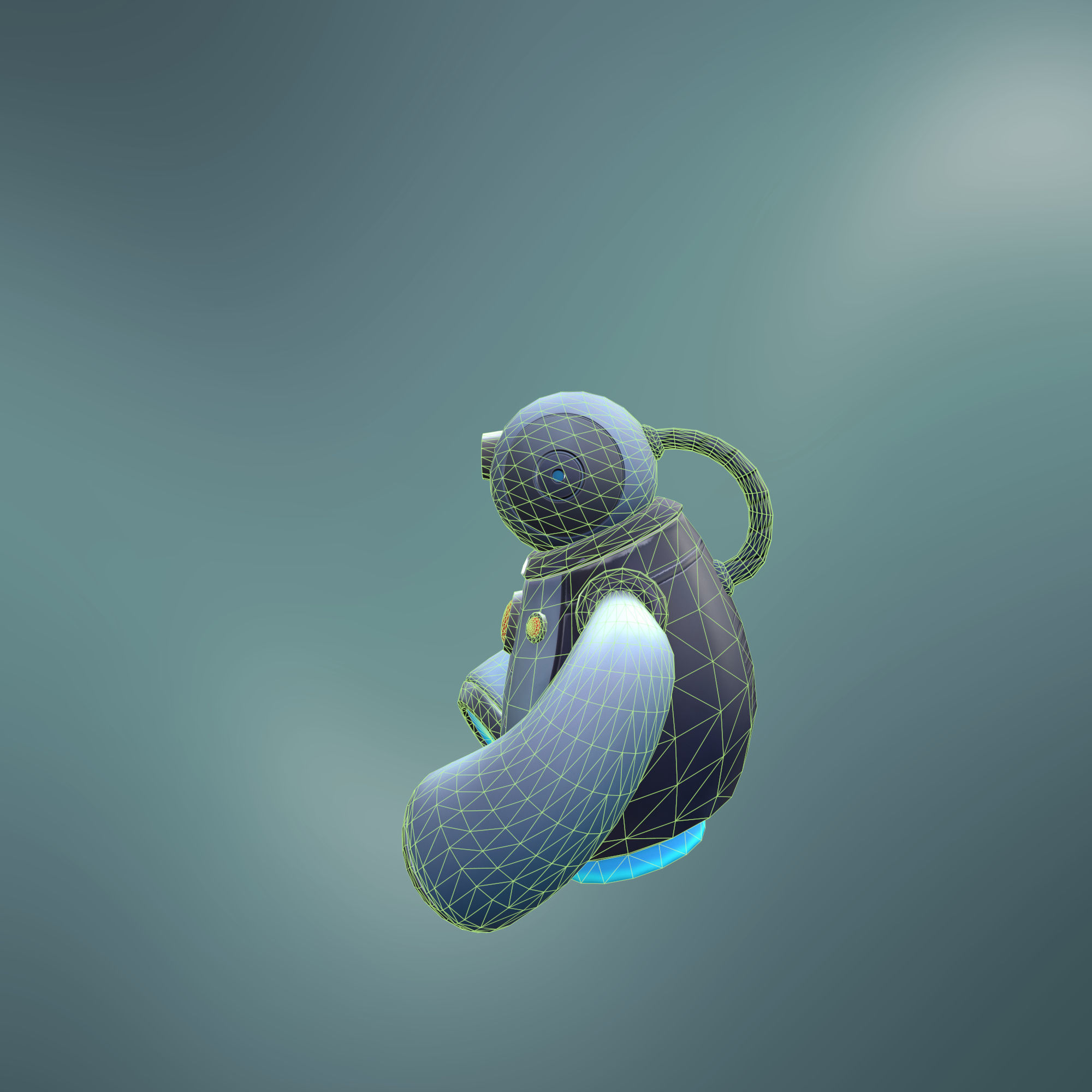 Sci-fi Robot stylized style Low-poly 3D model_9