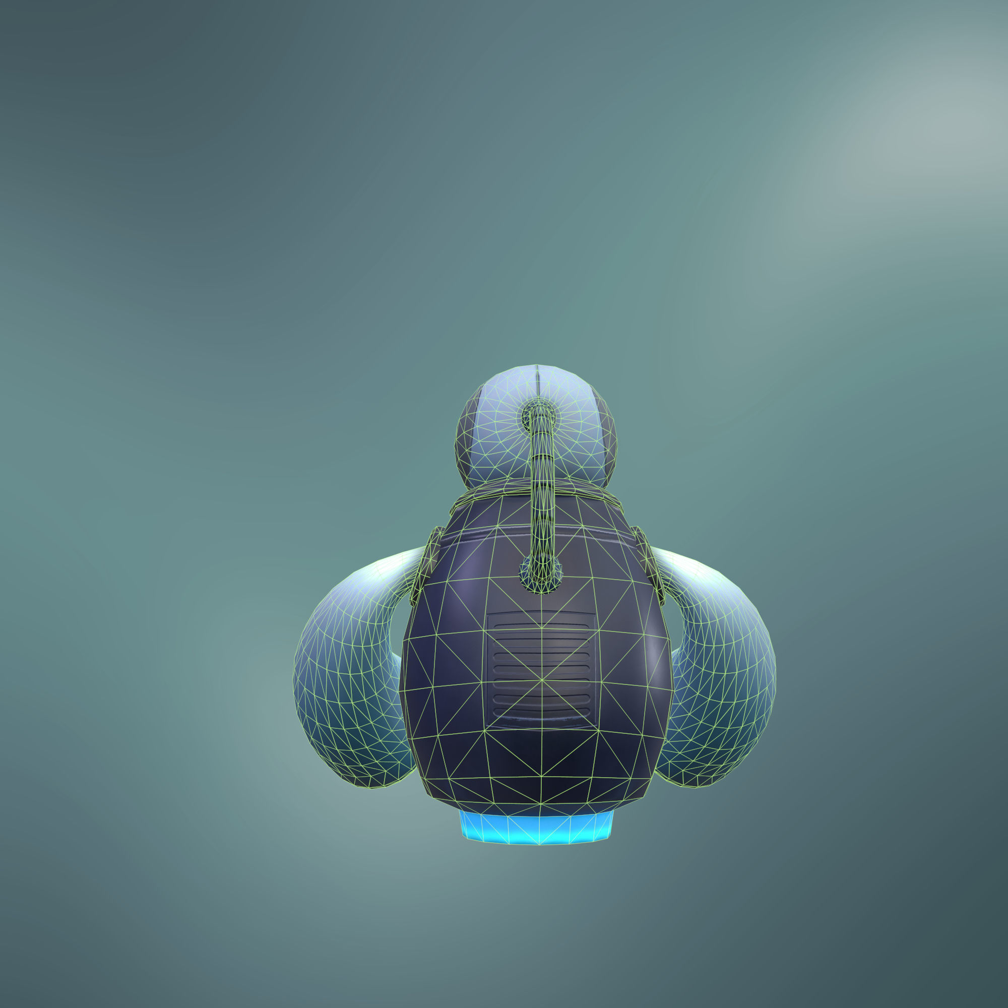 Sci-fi Robot stylized style Low-poly 3D model_10