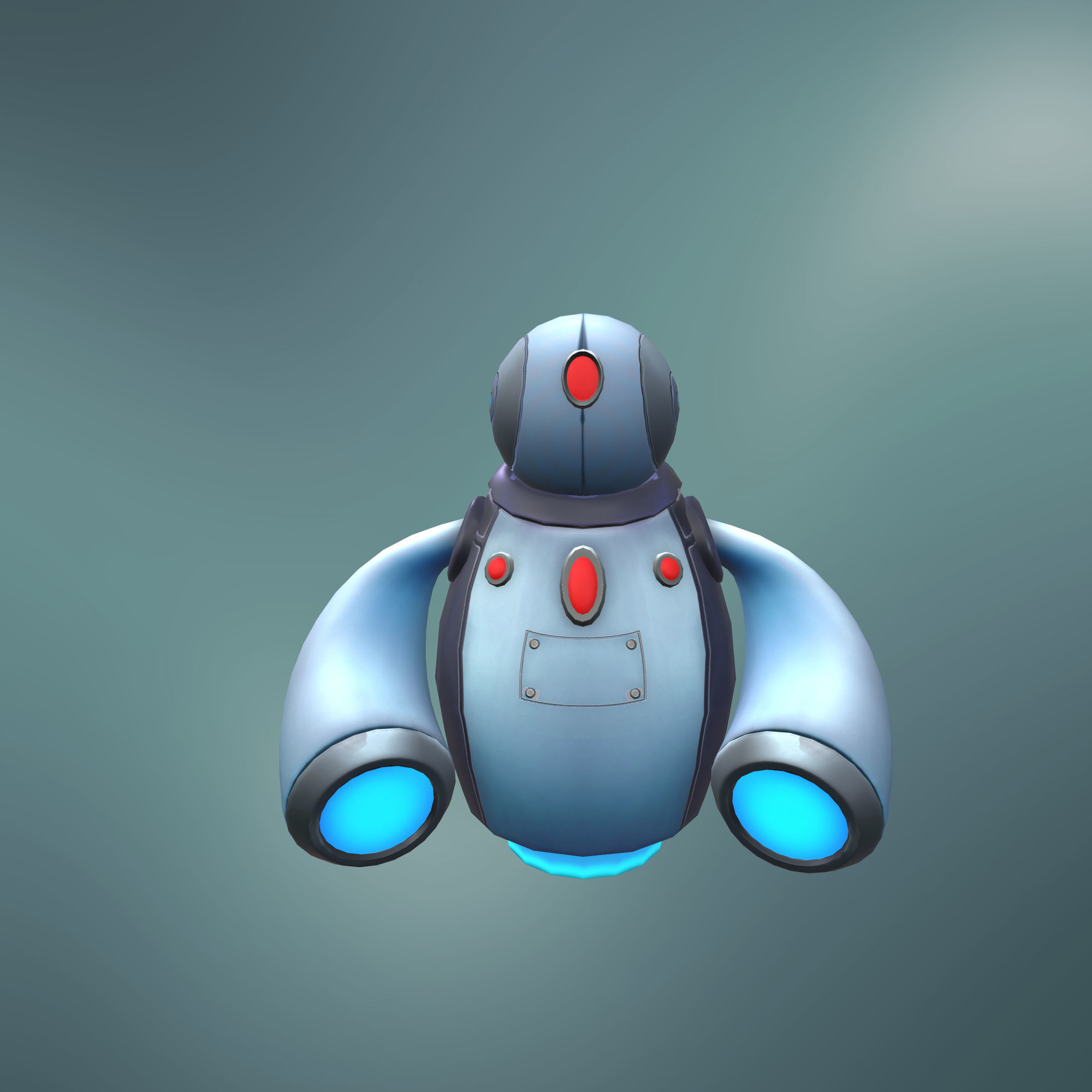 Sci-fi Robot stylized style Low-poly 3D model_1