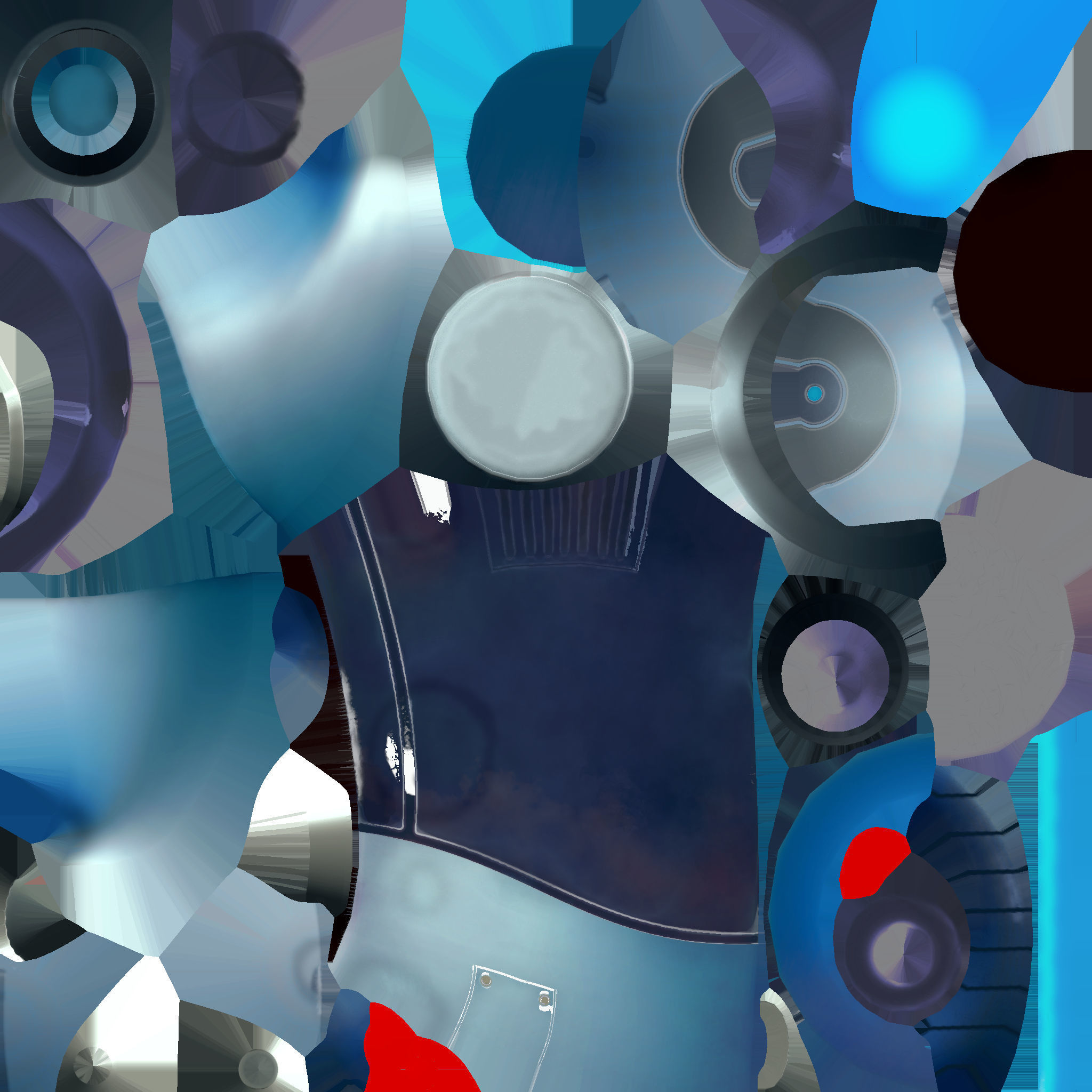 Sci-fi Robot stylized style Low-poly 3D model_11