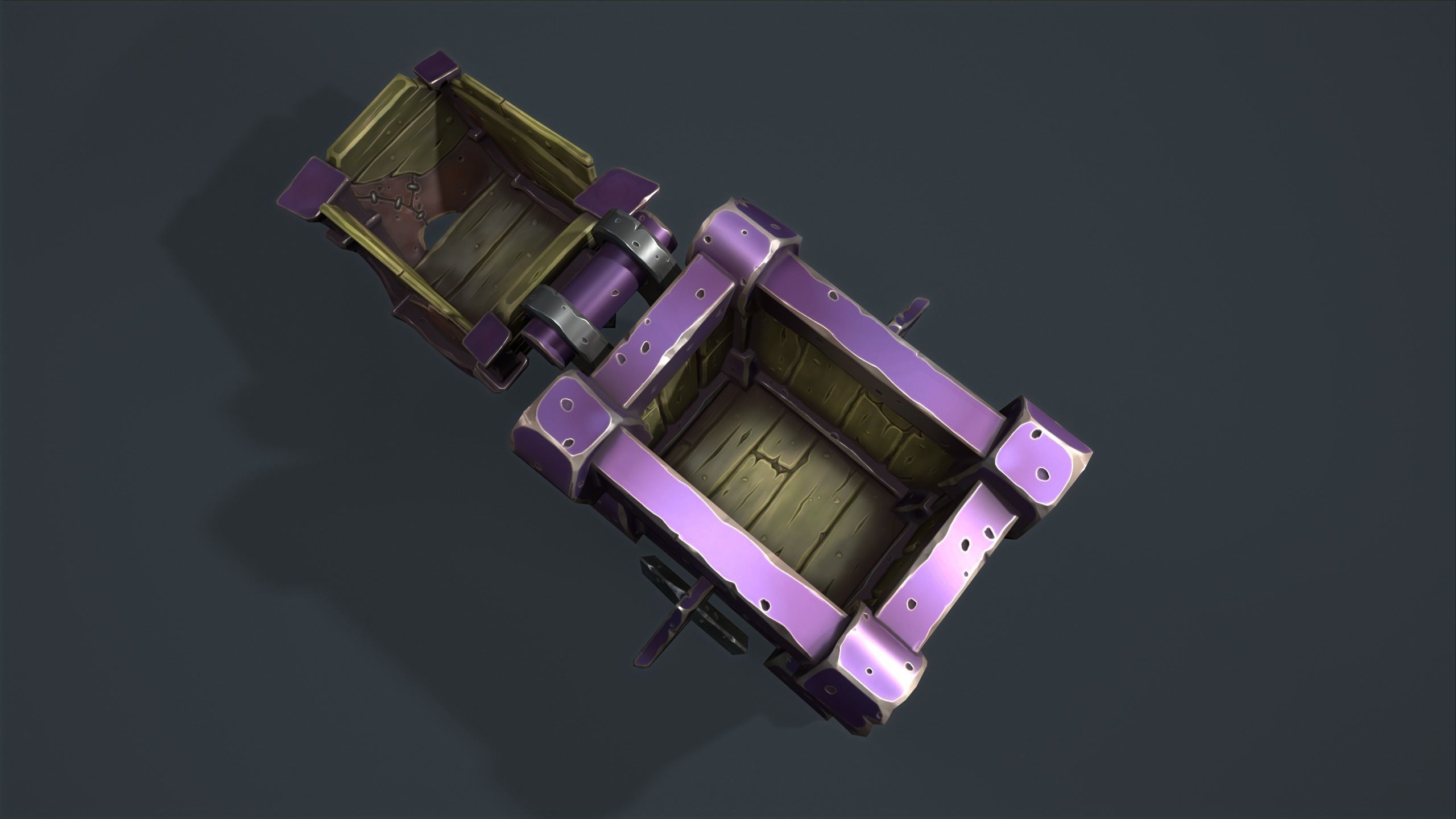 Small chest Low-poly 3D model_15