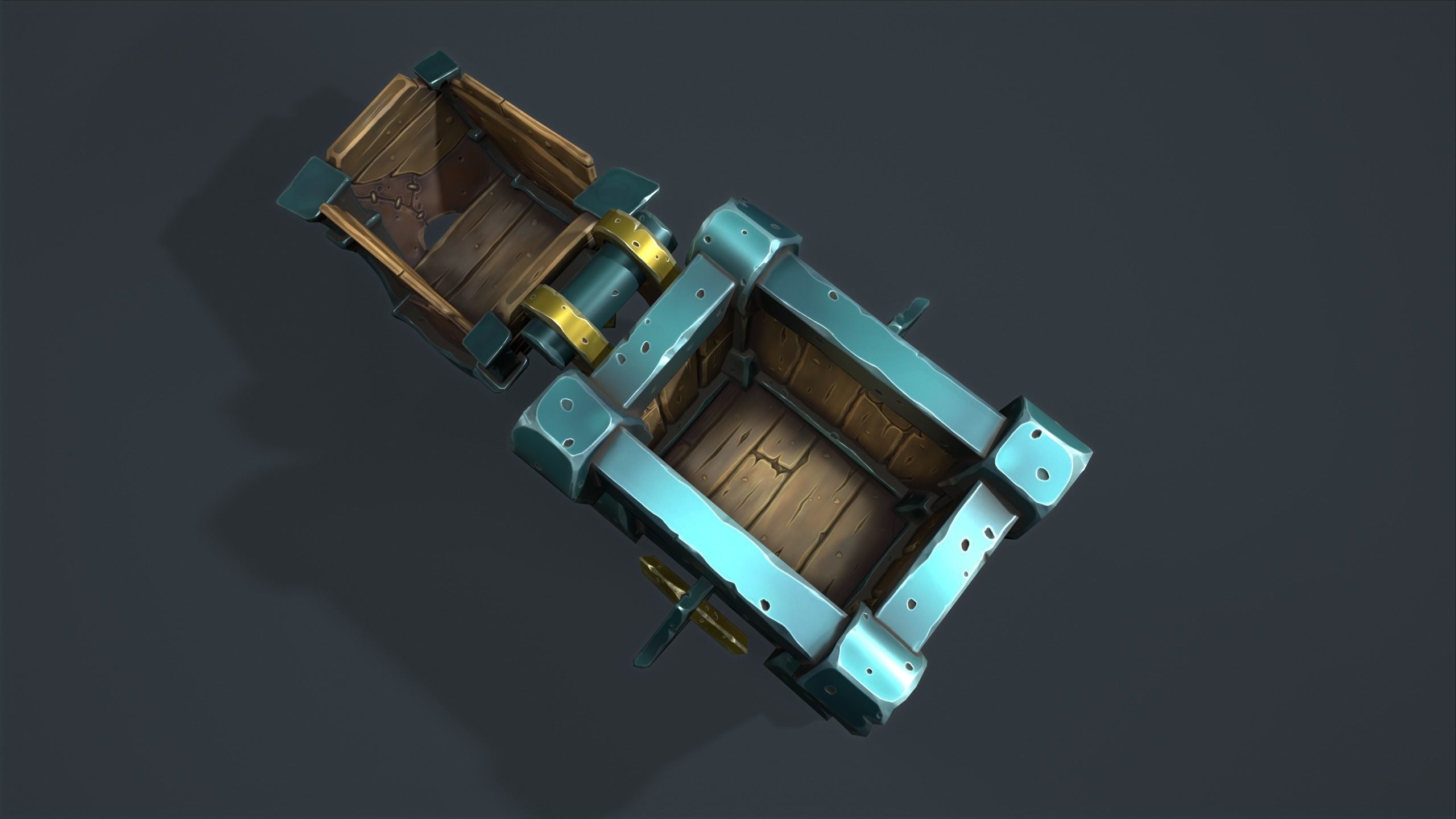Small chest Low-poly 3D model_13