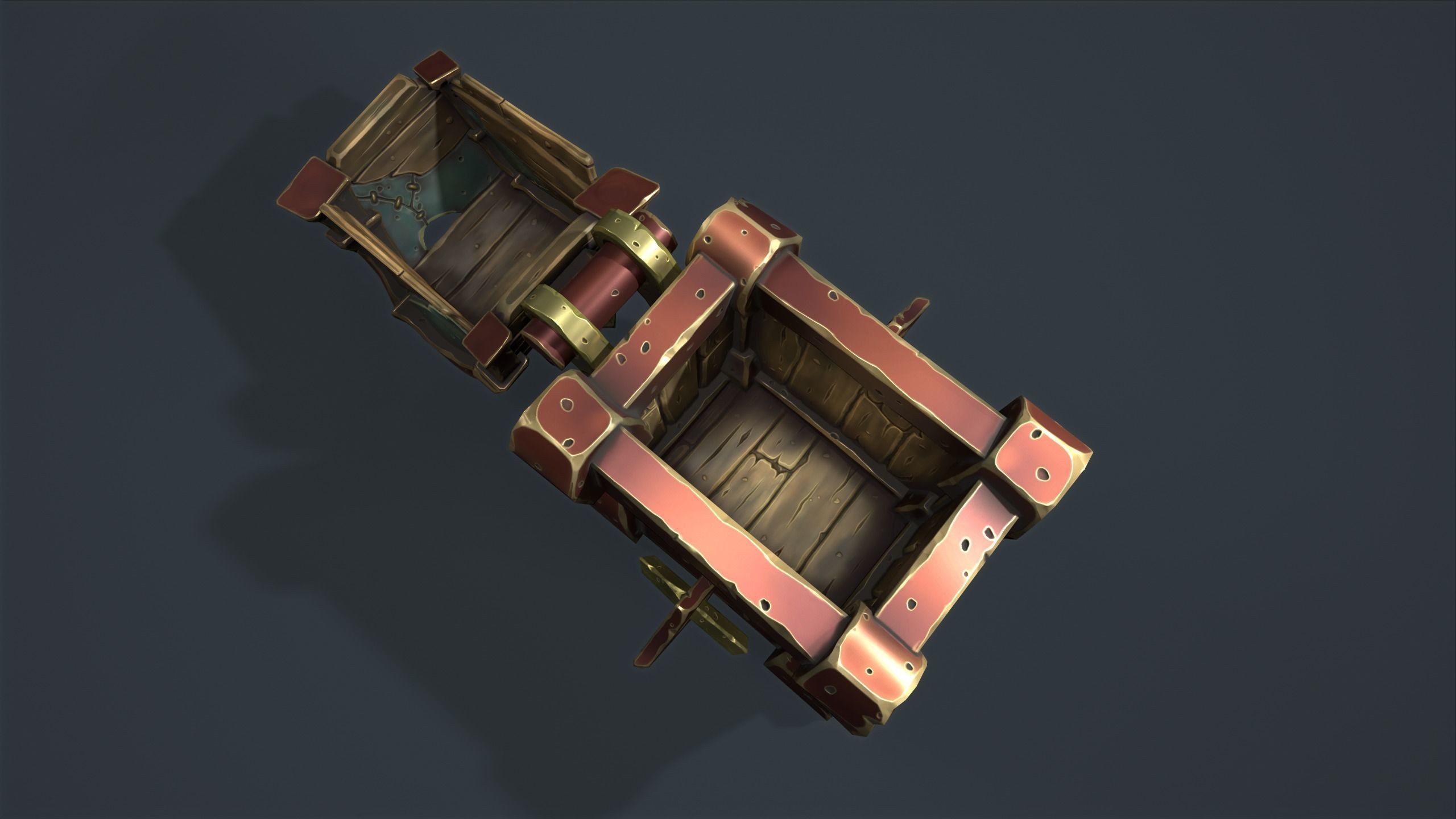 Small chest Low-poly 3D model_14