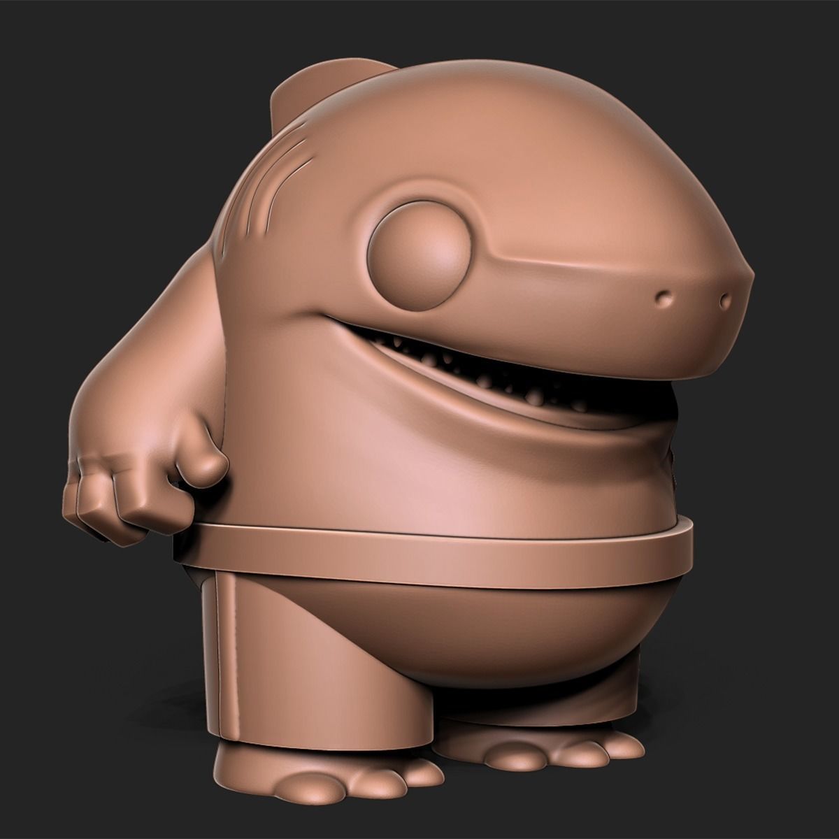 shark toon 3D print model_10