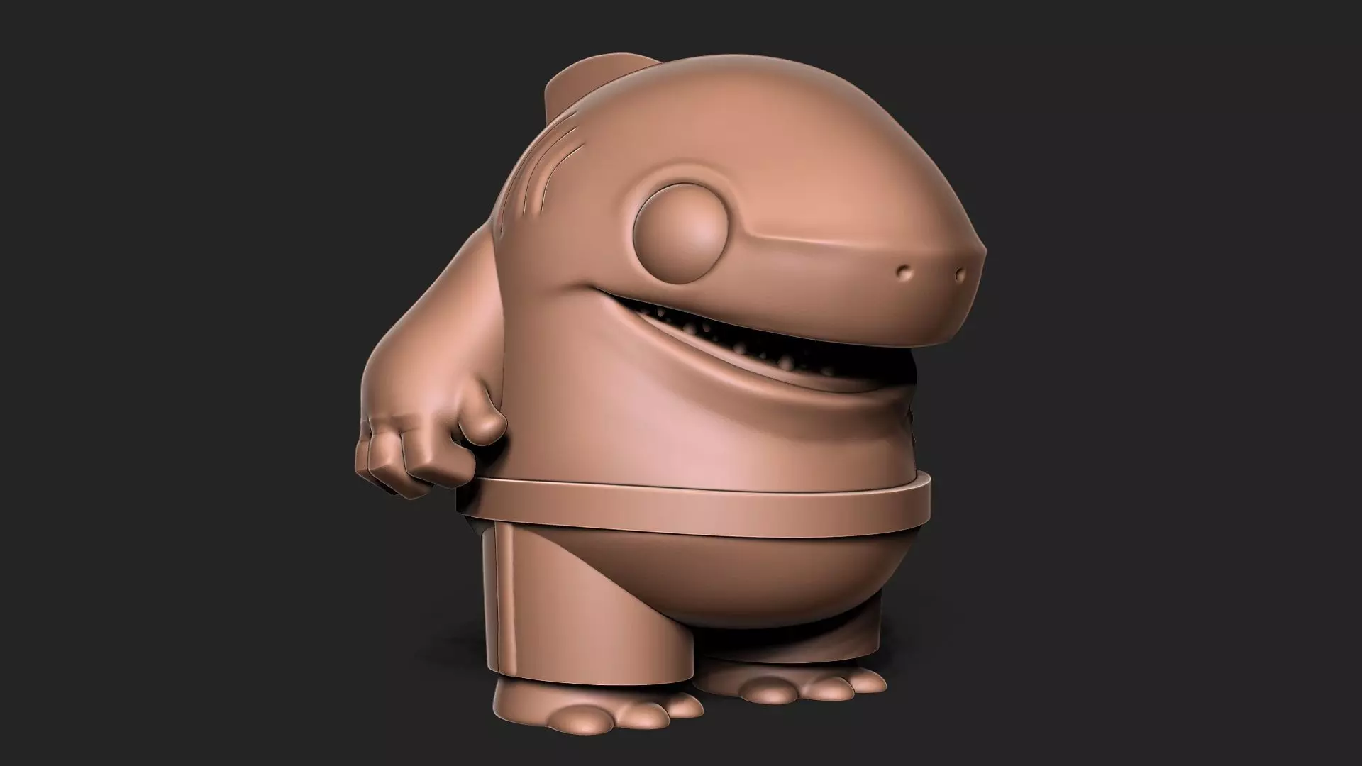 shark toon 3D print model_0