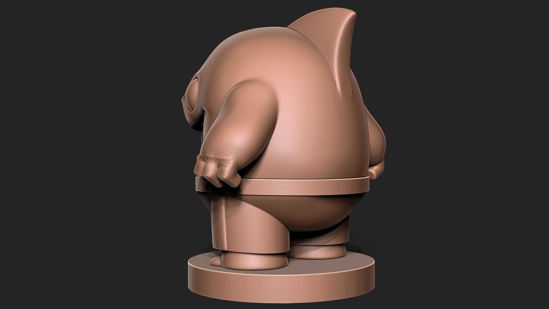 shark toon base 3D print model_4