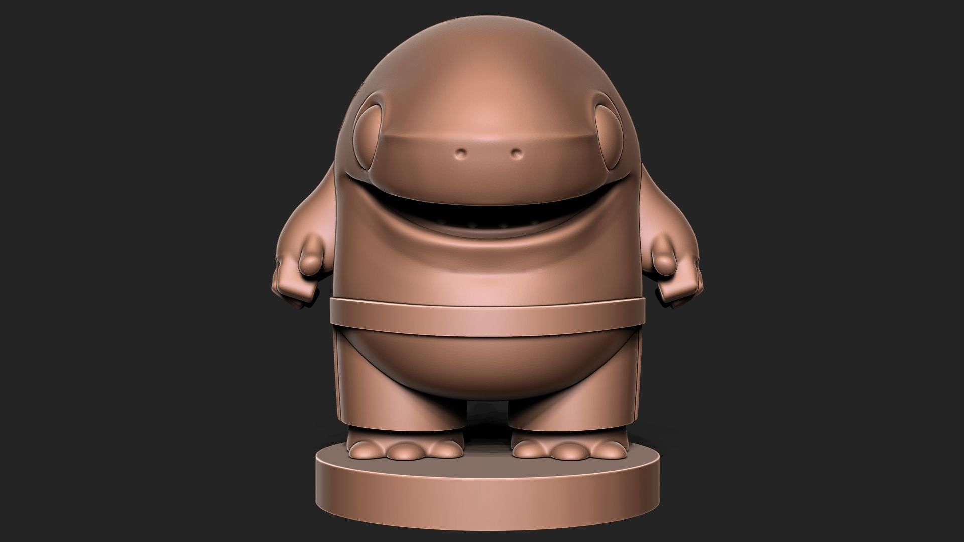 shark toon base 3D print model_2