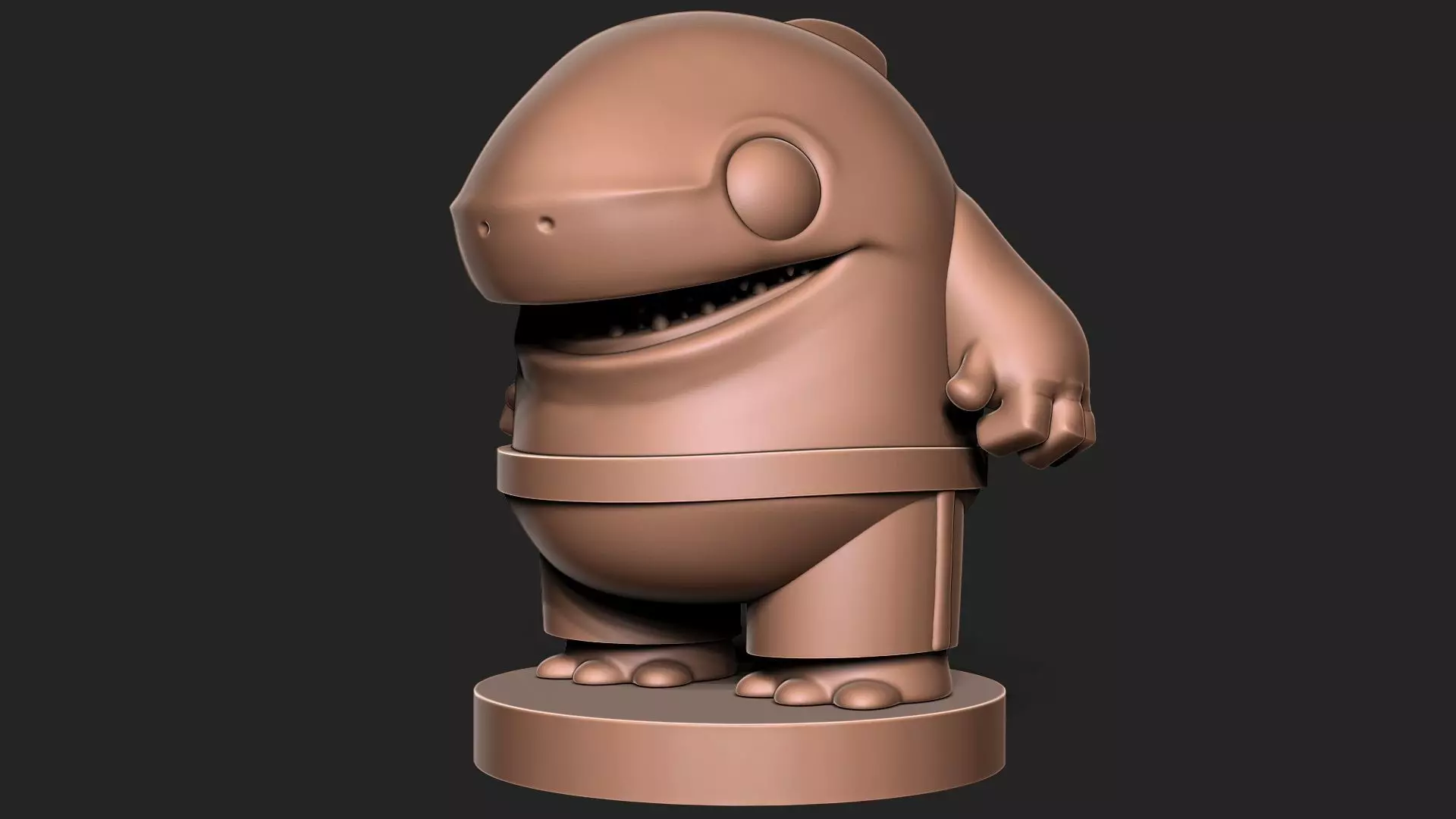 shark toon base 3D print model_0