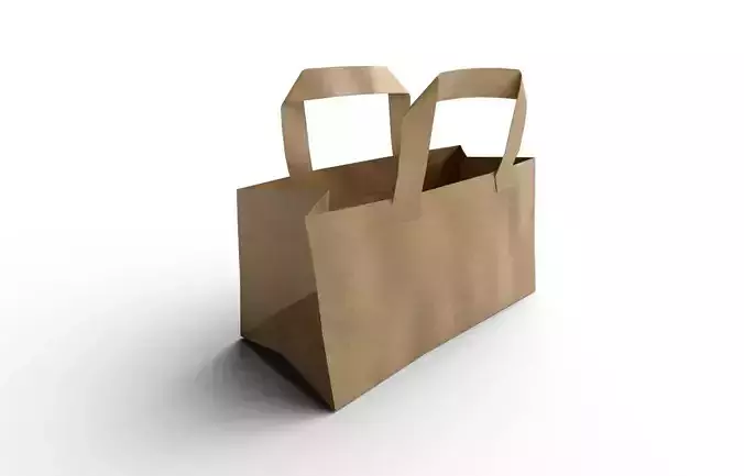 Paper Bag 04 Low-poly 3D model