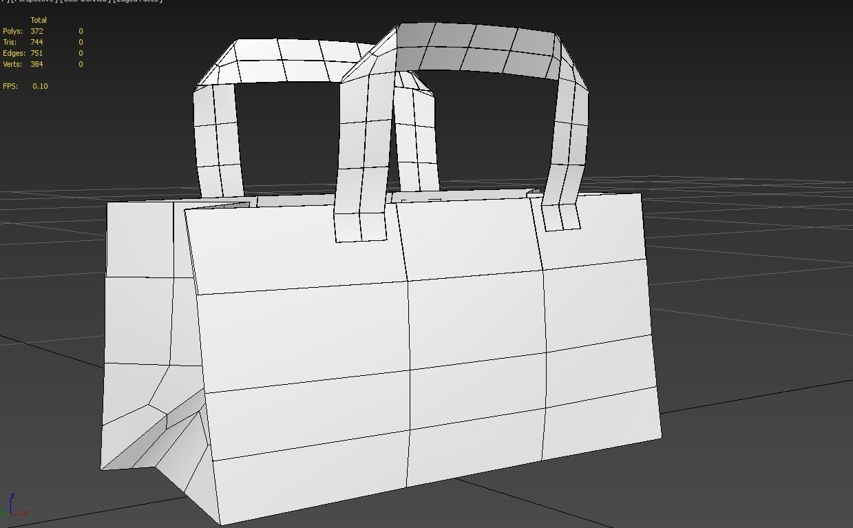 Paper Bag 04 Low-poly 3D model_7