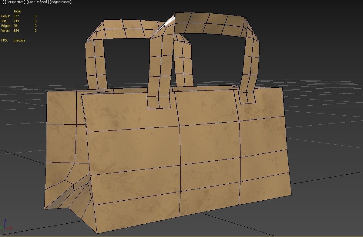 Paper Bag 04 Low-poly 3D model_8