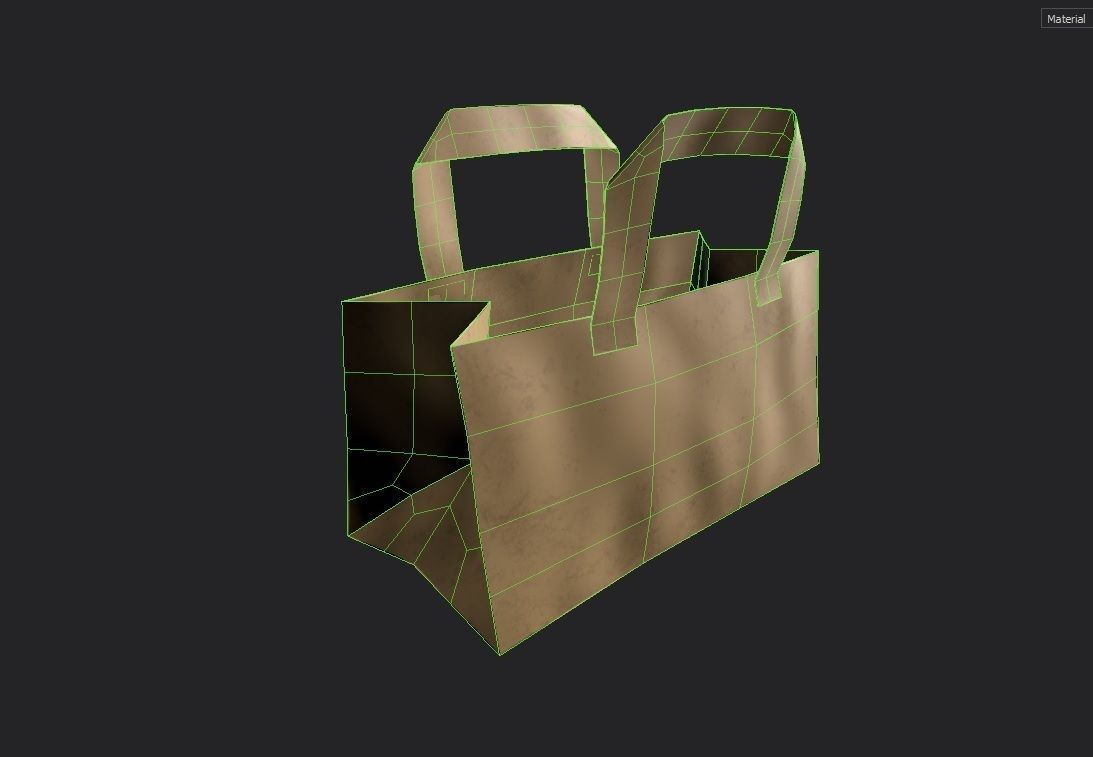 Paper Bag 04 Low-poly 3D model_1