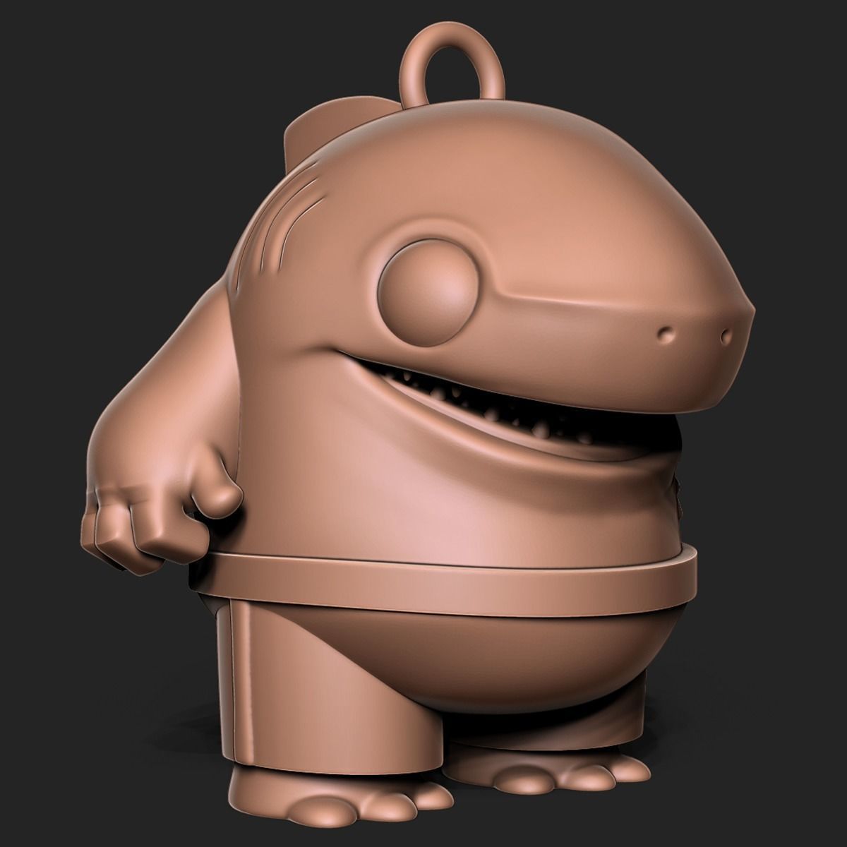 Shark Toon Keychain 3D print model_10