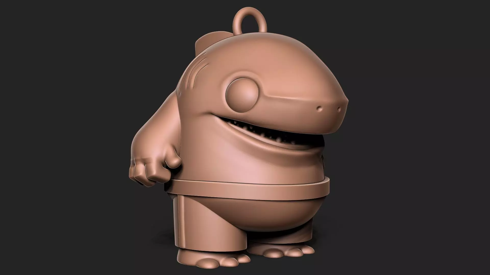 Shark Toon Keychain 3D print model_0
