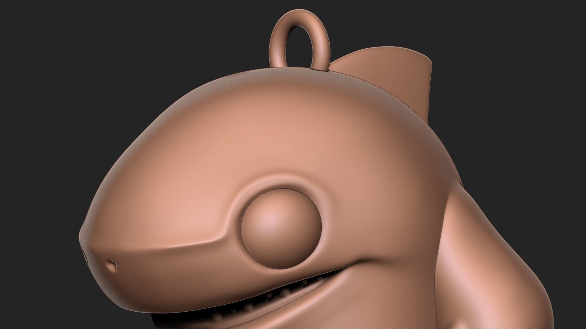 Shark Toon Keychain 3D print model_1