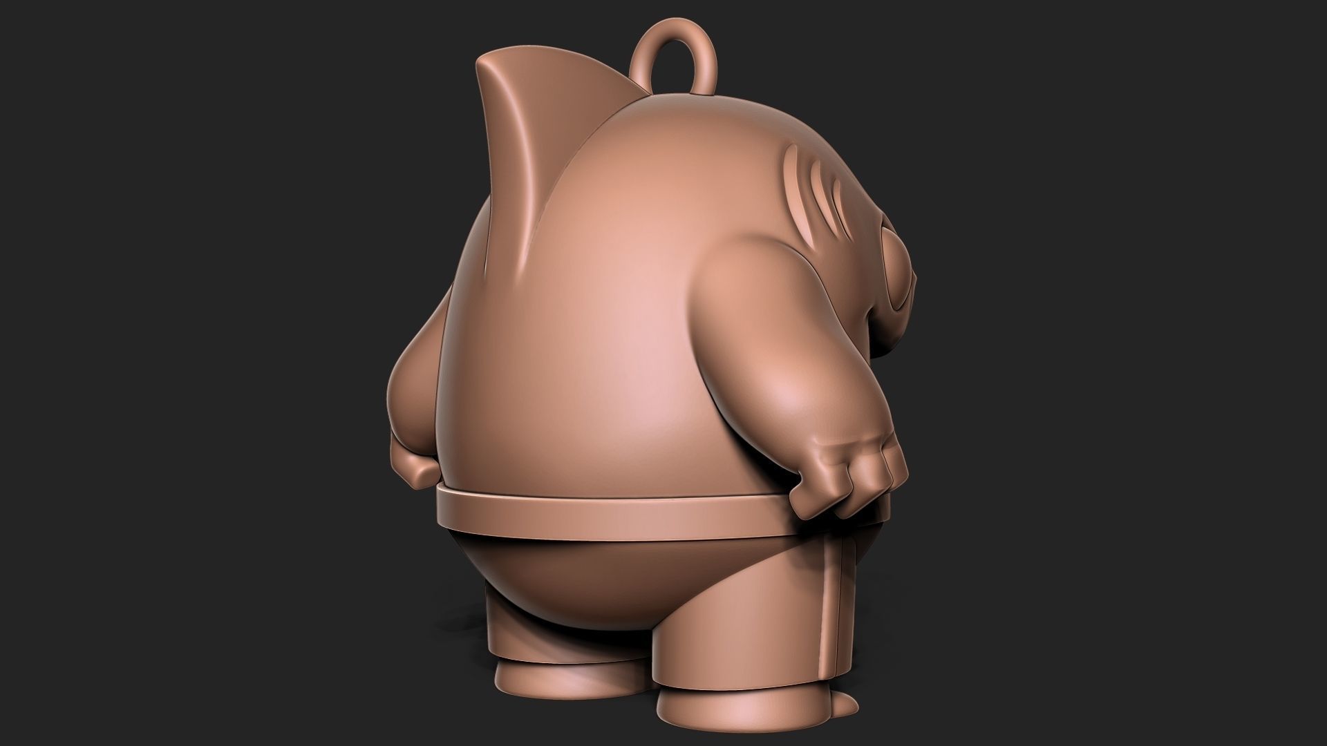 Shark Toon Keychain 3D print model_7