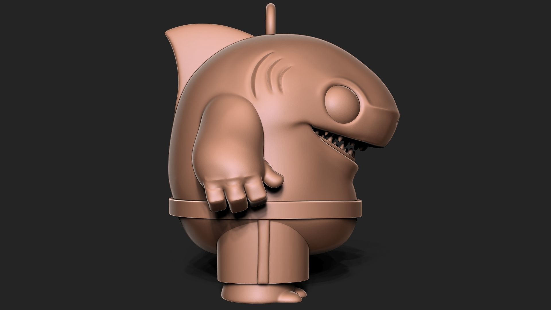 Shark Toon Keychain 3D print model_8