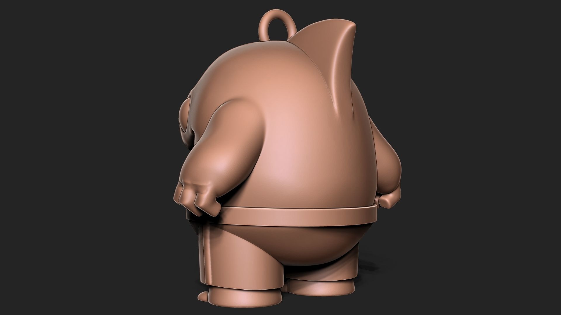 Shark Toon Keychain 3D print model_5