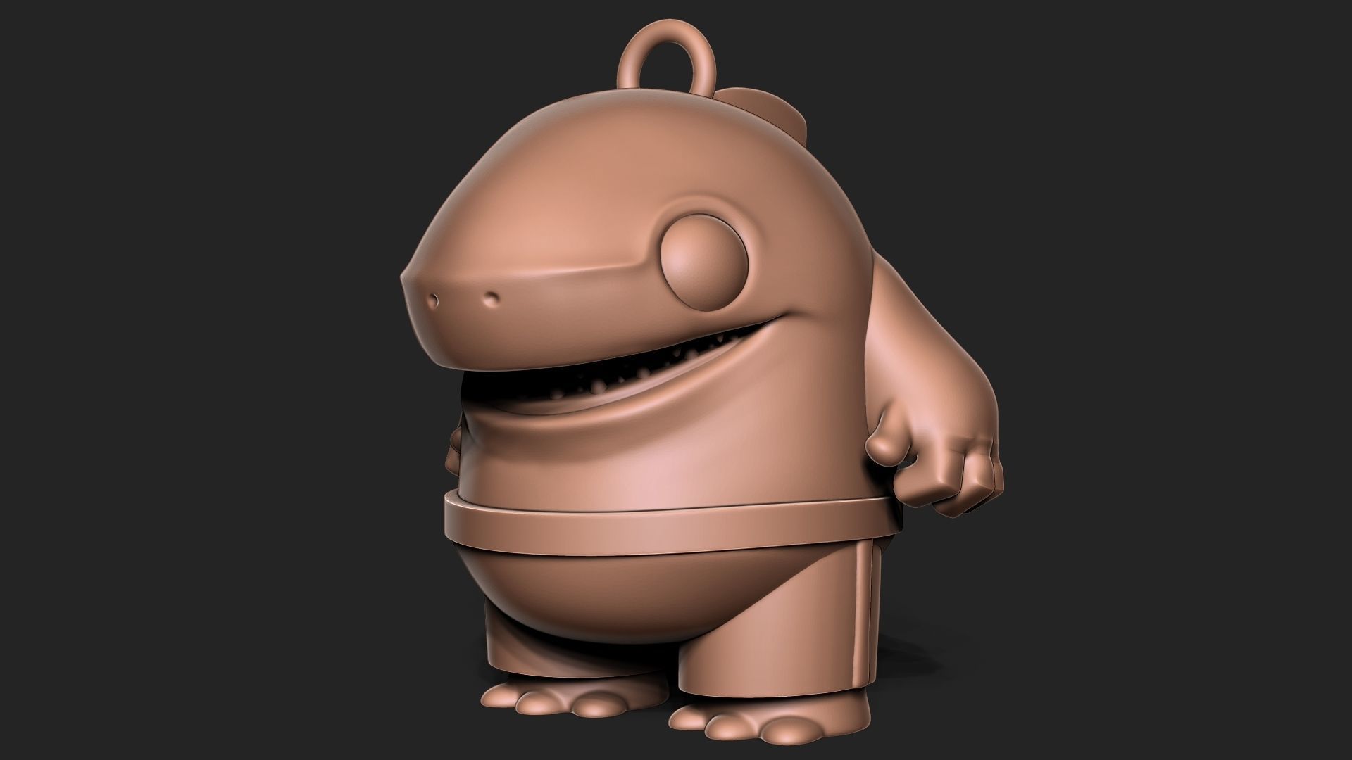 Shark Toon Keychain 3D print model_3