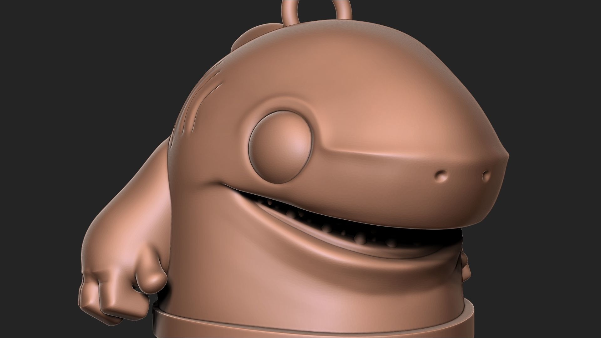 Shark Toon Keychain 3D print model_9