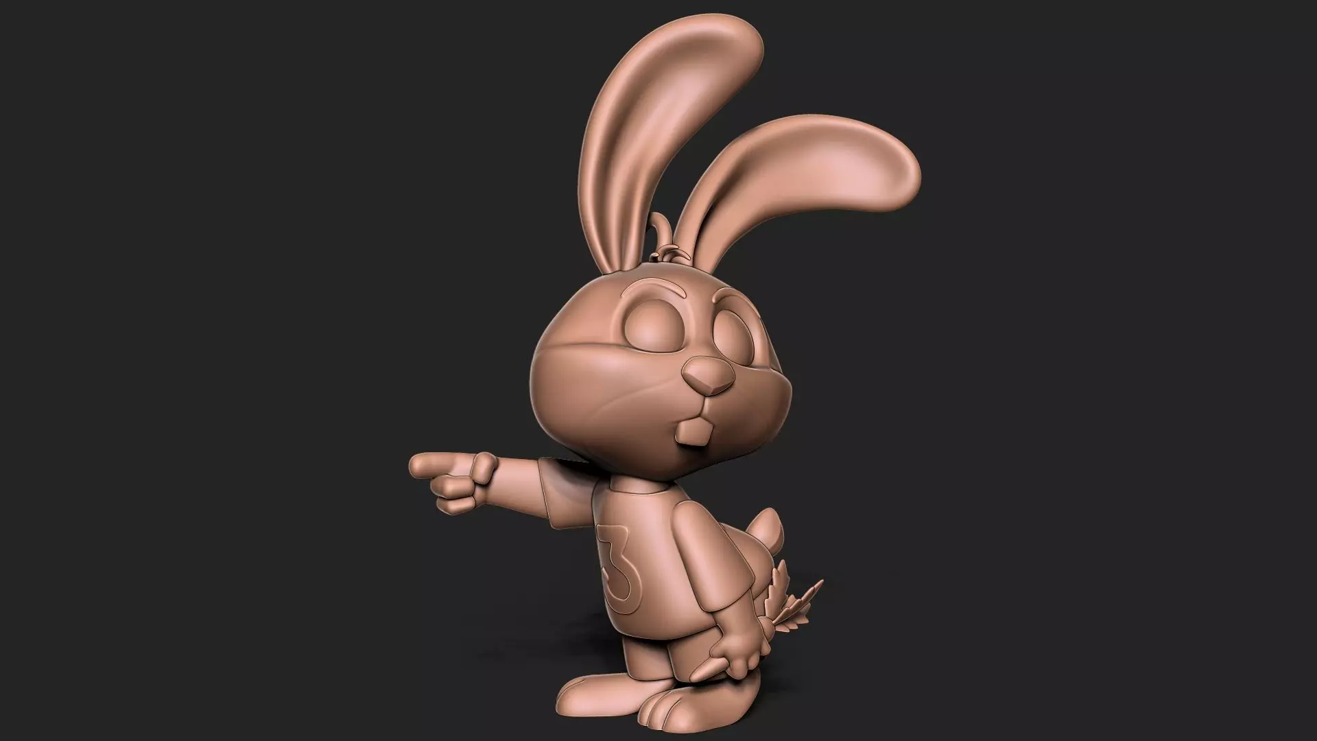 Cute bunny keychain 3D print model_0