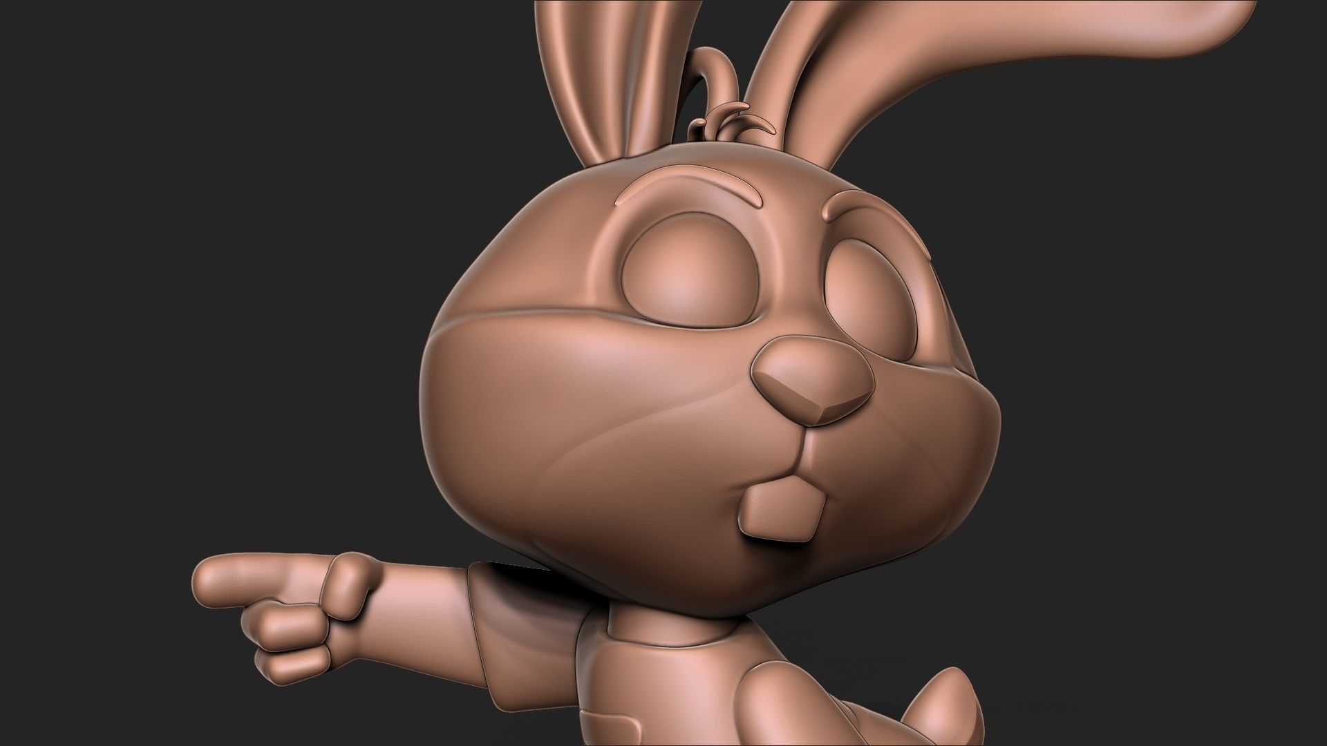 Cute bunny keychain 3D print model_9