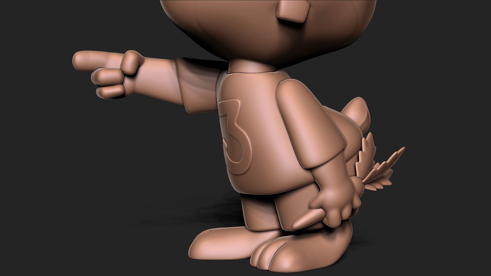 Cute bunny keychain 3D print model_8